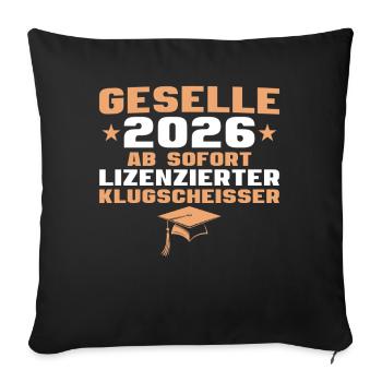 Journeyman 2026 Journeyman's examination Apprenticeship passed - Sofa pillowcase 17,3'' x 17,3'' (45 x 45 cm) - black - Front