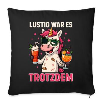 Chemise licorne chat, c’était drôle - Housse de coussin décorative 45 x 45 cm - noir - Devant