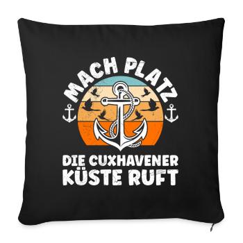 Vacances en mer du Nord LAISSEZ PASSER LA CÔTE DE CUXHAVEN APPELLE - Housse de coussin décorative 45 x 45 cm - noir - Devant