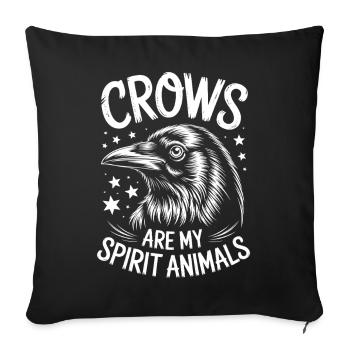 Crows Saying Crow Funny Crow Gift - Sofa pillowcase 17,3'' x 17,3'' (45 x 45 cm) - black - Front