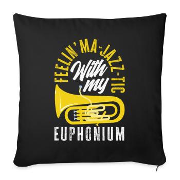 Vintage Euphonium Player - Sofa pillowcase 17,3'' x 17,3'' (45 x 45 cm) - black - Front