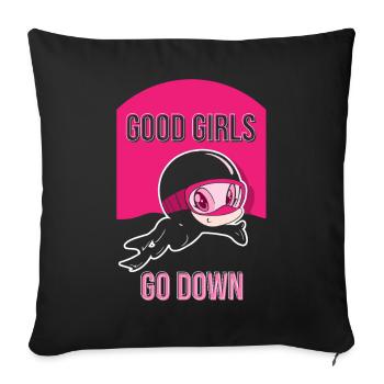 Diving Diver Snorkeling Recreational Diver - Sofa pillowcase 17,3'' x 17,3'' (45 x 45 cm) - black - Front