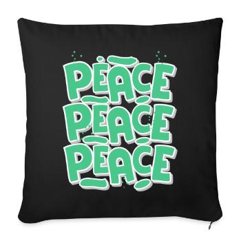 Peace - Sofa pillowcase 17,3'' x 17,3'' (45 x 45 cm) - black - Front