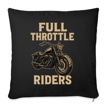 Motocyclistes à plein régime, motif moto motard - Housse de coussin décorative 45 x 45 cm - noir - Devant