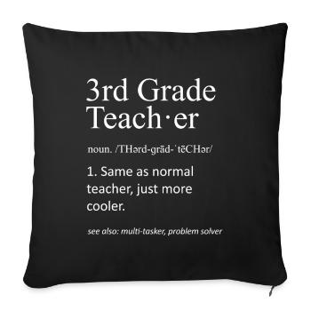3rd Grade Teacher Definition Funny School Teacher - Sofa pillowcase 17,3'' x 17,3'' (45 x 45 cm) - black - Front