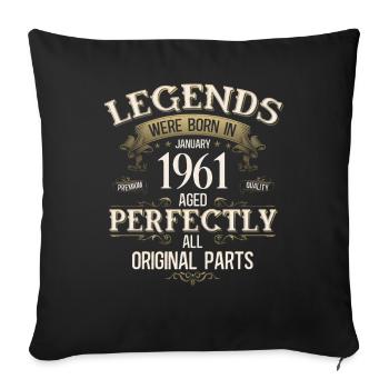 Légende du 65e anniversaire janvier 1961 - Housse de coussin décorative 45 x 45 cm - noir - Devant