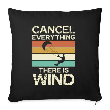 Annule tout ce qu’il y a du vent - Housse de coussin décorative 45 x 45 cm - noir - Devant