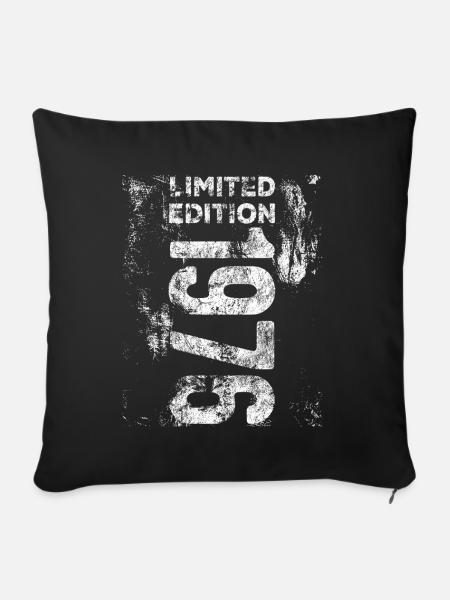 Limited Edition 1976 Geburtstag Geschenk - Sofakissenbezug 45 x 45 cm - Schwarz