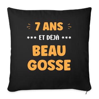 7 years - Sofa pillowcase 17,3'' x 17,3'' (45 x 45 cm) - black - Front