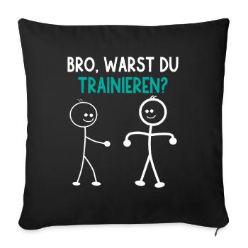 Stick Figure WERE YOU TRAINING FUNNY - Sofa pillowcase 17,3'' x 17,3'' (45 x 45 cm) - black - Front