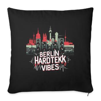 Berlin Hardtekk Vibes Tekke East Germany - Sofa pillowcase 17,3'' x 17,3'' (45 x 45 cm) - black - Front