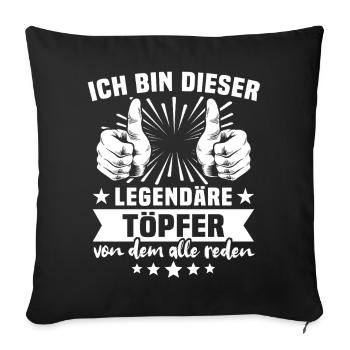 Pottery legend - Sofa pillowcase 17,3'' x 17,3'' (45 x 45 cm) - black - Front