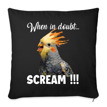 Creative Gifts Cockatoo Holder and Cockatiel - Sofa pillowcase 17,3'' x 17,3'' (45 x 45 cm) - black - Front