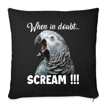 Screaming African grey parrot T, funny parrot - Sofa pillowcase 17,3'' x 17,3'' (45 x 45 cm) - black - Front