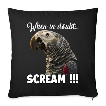 Idée de cadeau humoristique pour les gardiens de perroquets - Housse de coussin décorative 45 x 45 cm - noir - Devant