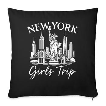 New York Girls Trip - Sofa pillowcase 17,3'' x 17,3'' (45 x 45 cm) - black - Front