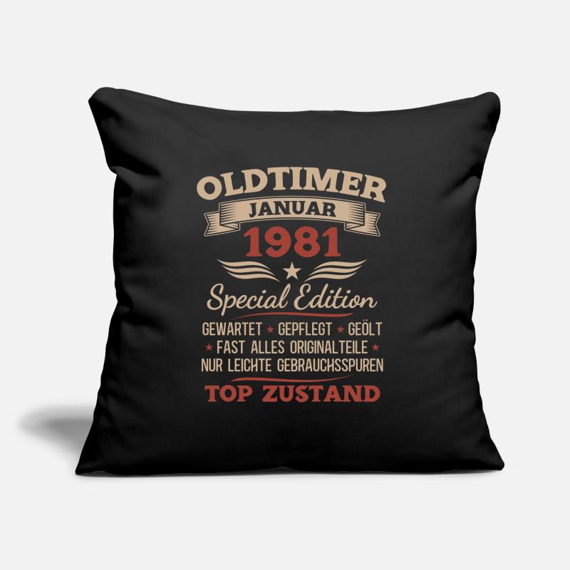 45. Geburtstag Geschenk Oldtimer Januar 1981 Sofakissenbezug 45 x 45 cm