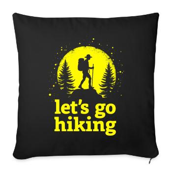 Let's go hiking mountaineer hiker silhouette - Sofa pillowcase 17,3'' x 17,3'' (45 x 45 cm) - black - Front