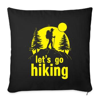Let's go hiking mountaineer hiker silhouette - Sofa pillowcase 17,3'' x 17,3'' (45 x 45 cm) - black - Front
