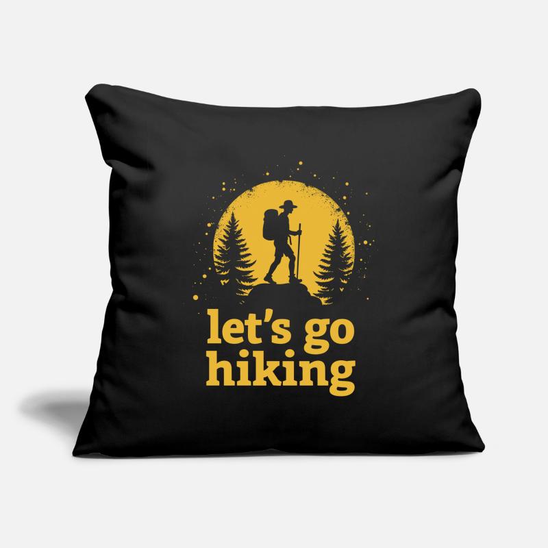 Let's go hiking Bergsteiger Wanderer Silhouette Sofakissenbezug 45 x 45 cm