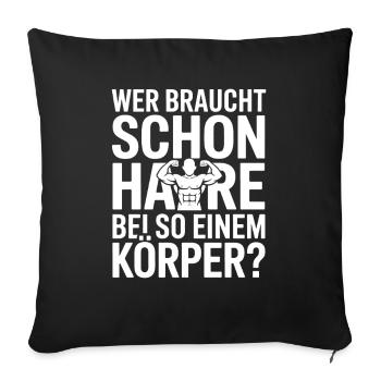 Chauve qui a besoin de cheveux Chauve Chauve - Housse de coussin décorative 45 x 45 cm - noir - Devant
