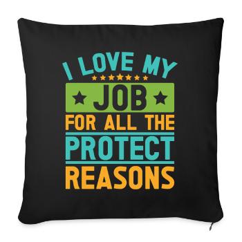 Insurance Agent Love My Job Funny Insurance Broker - Sofa pillowcase 17,3'' x 17,3'' (45 x 45 cm) - black - Front