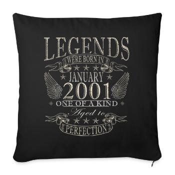 25e anniversaire Original janvier 2001 - Housse de coussin décorative 45 x 45 cm - noir - Devant
