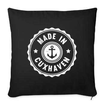 North Sea Holiday MADE IN CUXHAVEN Fun - Sofa pillowcase 17,3'' x 17,3'' (45 x 45 cm) - black - Front
