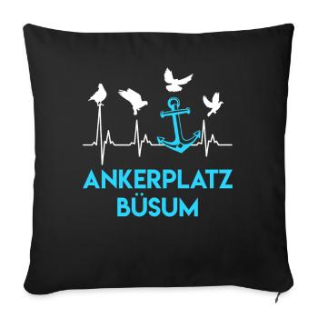 North Sea Holiday ANKERPLATZ BÜSUM Fun - Sofa pillowcase 17,3'' x 17,3'' (45 x 45 cm) - black - Front