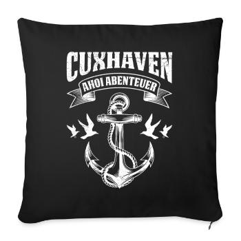 North Sea Holiday AHOI ADVENTURE Fun - Sofa pillowcase 17,3'' x 17,3'' (45 x 45 cm) - black - Front