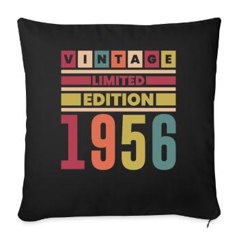 Anniversaire 1956 Vintage Limited Edition Rétro  - Housse de coussin décorative 45 x 45 cm - noir - Devant