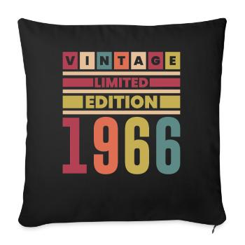 Anniversaire 1966 Vintage Limited Edition Rétro  - Housse de coussin décorative 45 x 45 cm - noir - Devant