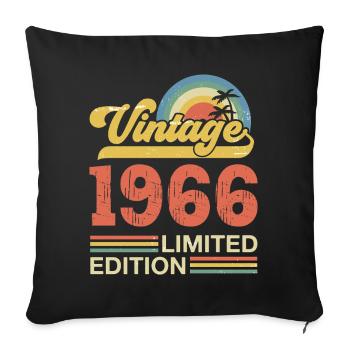 Vintage 1966 Anniversary Birthday Gift - Sofa pillowcase 17,3'' x 17,3'' (45 x 45 cm) - black - Front