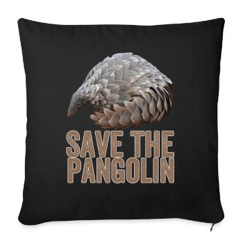 Save The Pangolin - Sofa pillowcase 17,3'' x 17,3'' (45 x 45 cm) - black - Front