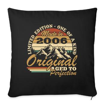 2006 Vintage Rétro Cadeau d’anniversaire - Housse de coussin décorative 45 x 45 cm - noir - Devant