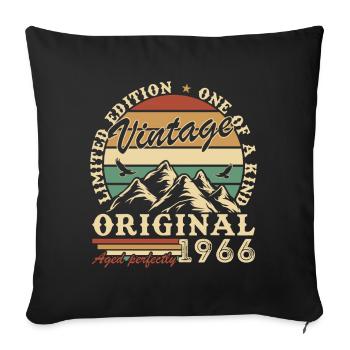 1966 Vintage Rétro Cadeau D'anniversaire - Housse de coussin décorative 45 x 45 cm - noir - Devant