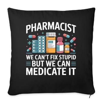 Pharmacist saying: Medicate It - Sofa pillowcase 17,3'' x 17,3'' (45 x 45 cm) - black - Front