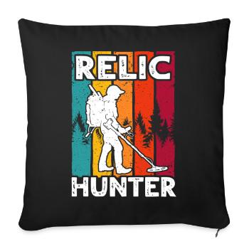 Relic Detector Metal Detector Probes - Sofa pillowcase 17,3'' x 17,3'' (45 x 45 cm) - black - Front
