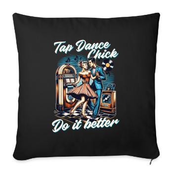 Claquettes Claquettes Danseuse de claquettes - Housse de coussin décorative 45 x 45 cm - noir - Devant