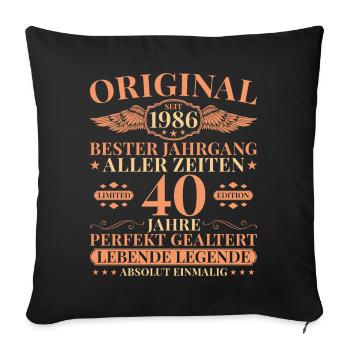 1986 Vintage Born Legend 40th Birthday - Sofa pillowcase 17,3'' x 17,3'' (45 x 45 cm) - black - Front