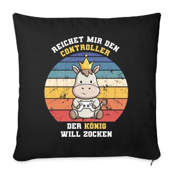Il me tend la manette que le roi veut jouer - Housse de coussin décorative 45 x 45 cm - noir - Devant