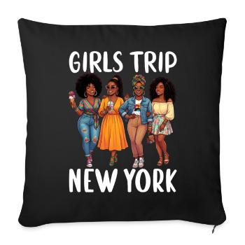 New York Girls Trip - Sofa pillowcase 17,3'' x 17,3'' (45 x 45 cm) - black - Front