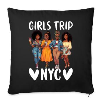 NYC Girls Trip - Sofa pillowcase 17,3'' x 17,3'' (45 x 45 cm) - black - Front