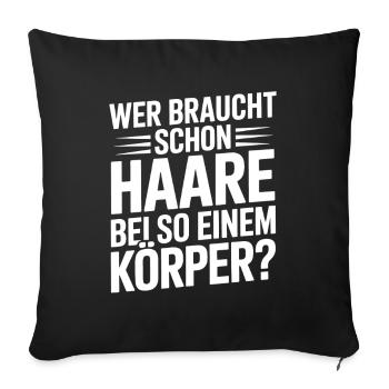 Chauve qui a besoin de cheveux Chauve Chauve - Housse de coussin décorative 45 x 45 cm - noir - Devant