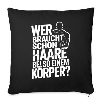 Chauve qui a besoin de cheveux Chauve Chauve - Housse de coussin décorative 45 x 45 cm - noir - Devant