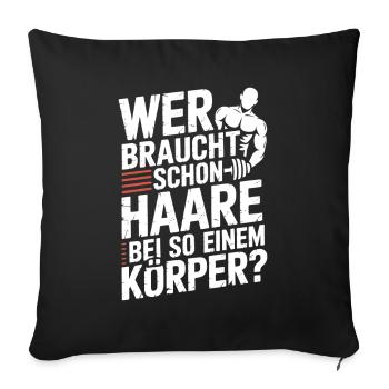 Chauve qui a besoin de cheveux Chauve Chauve - Housse de coussin décorative 45 x 45 cm - noir - Devant