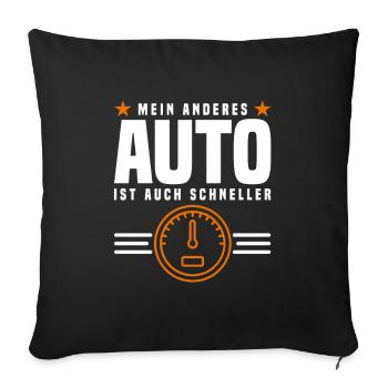 Dicton de voiture - Housse de coussin décorative 45 x 45 cm - noir - Devant