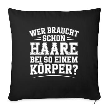 Chauve qui a besoin de cheveux Chauve Chauve - Housse de coussin décorative 45 x 45 cm - noir - Devant