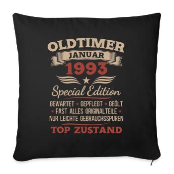 33rd Birthday Gift Classic Car January 1993 - Sofa pillowcase 17,3'' x 17,3'' (45 x 45 cm) - black - Front