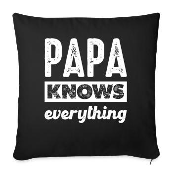 Papa sait tout - Housse de coussin décorative 45 x 45 cm - noir - Devant
